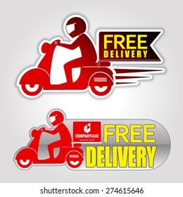 2 Set Of Web Icon Free Delivery (motorcycle)