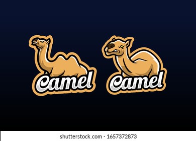 2 sets of camels with angry expressions  suitable for team logo or esport logo  and mascot logo, or tshirt design