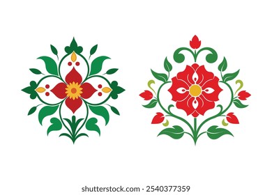  2 sets of Victorian floral pattern vector seamless vintage flower designs.