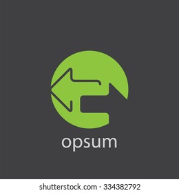 2 side arrow cut identity template icon design element