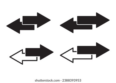 2 side arrow icon. Double arrow icon.