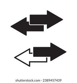 2 side arrow icon. Double arrow icon.