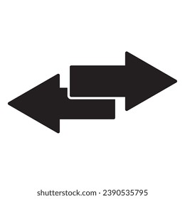 2 side arrow icon. Double arrow icon.