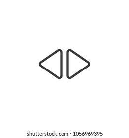2 side arrow Icon. isolated perfect pixel with flat style in white background for UI, app, web site, logo. Vector illustration.
