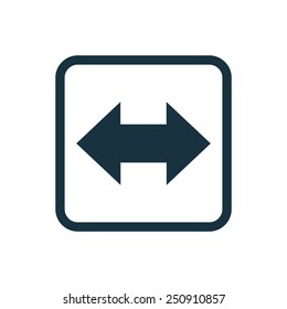 2 side arrow icon Rounded squares button, on white background 