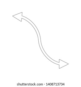 2 side arrow illustration icon. Element of web for mobile concept and web apps icon. Outline, thin line icon for website design and development, app development