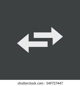 2 side arrow premium icon isolated on black background