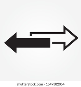 2 side arrow premium illustration icon, isolated, white on  background.