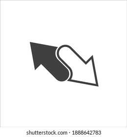 2 side arrow premium illustration icon, isolated background