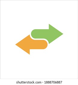 2 side arrow premium illustration icon, isolated background