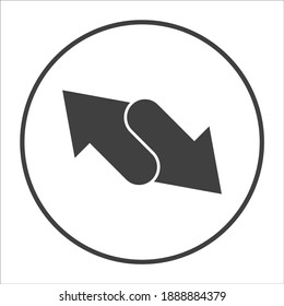 2 side arrow premium illustration icon, isolated background