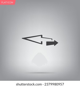 2 side arrow premium illustration icon, isolated, white on dark background, with text elements