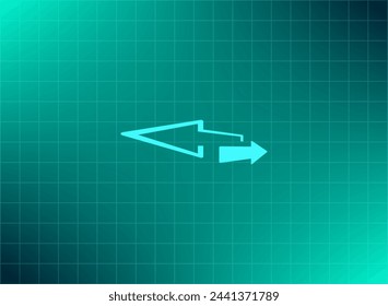 2 side arrow premium illustration icon, isolated, white on dark background, with text elements