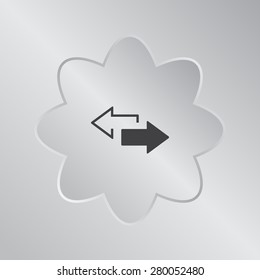 2 side arrow premium illustration icon, isolated, white on dark background, with text elements