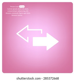 2 side arrow premium illustration icon, isolated, white on dark background, with text elements