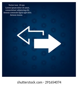 2 side arrow premium illustration icon, isolated, white on dark background, with text elements