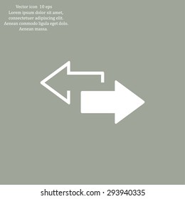 2 side arrow premium illustration icon, isolated, white on dark background, with text elements