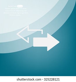2 side arrow premium illustration icon, isolated, white on dark background, with text elements