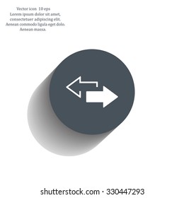 2 side arrow premium illustration icon, isolated, white on dark background, with text elements