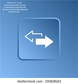2 side arrow premium illustration icon, isolated, white on dark background, with text elements