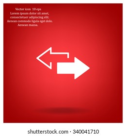 2 side arrow premium illustration icon, isolated, white on dark background, with text elements