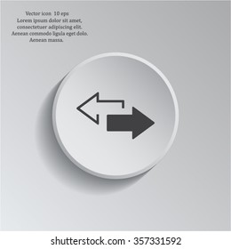 2 side arrow premium illustration icon, isolated, white on dark background, with text elements
