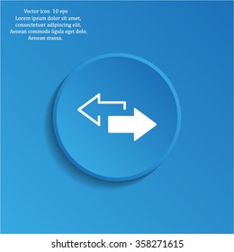 2 side arrow premium illustration icon, isolated, white on dark background, with text elements