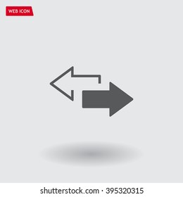 2 side arrow premium illustration icon, isolated, white on dark background, with text elements