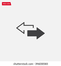 2 side arrow premium illustration icon, isolated, white on dark background, with text elements