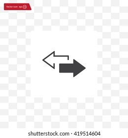2 side arrow premium illustration icon, isolated, white on dark background, with text elements