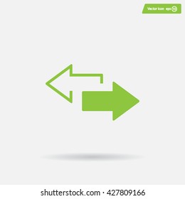 2 side arrow premium illustration icon, isolated, white on dark background, with text elements