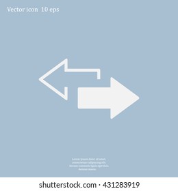 2 side arrow premium illustration icon, isolated, white on dark background, with text elements