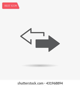 2 side arrow premium illustration icon, isolated, white on dark background, with text elements