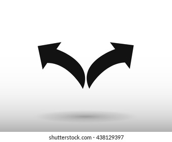 2 side arrow premium illustration icon, isolated, black on dark background