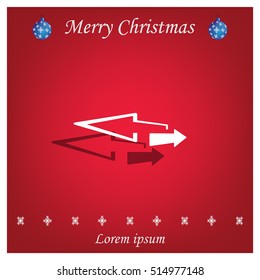 2 side arrow premium illustration icon, isolated, white on dark background, with text elements