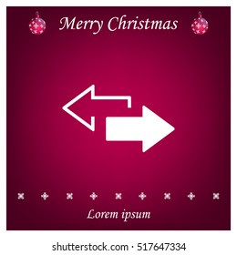 2 side arrow premium illustration icon, isolated, white on dark background, with text elements