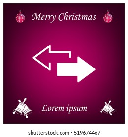 2 side arrow premium illustration icon, isolated, white on dark background, with text elements