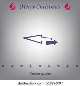 2 side arrow premium illustration icon, isolated, white on dark background, with text elements