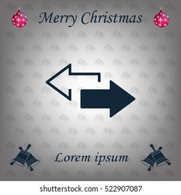 2 side arrow premium illustration icon, isolated, white on dark background, with text elements