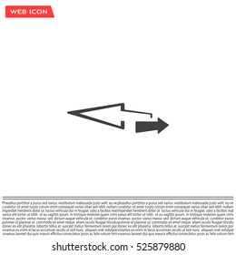 2 side arrow premium illustration icon, isolated, white on dark background, with text elements