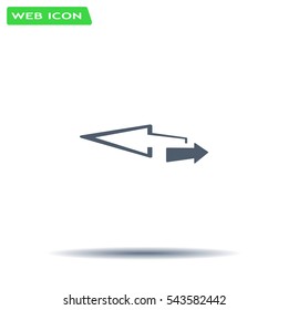 2 side arrow premium illustration icon, isolated, white on dark background, with text elements