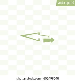 2 side arrow premium illustration icon, isolated, white on dark background, with text elements