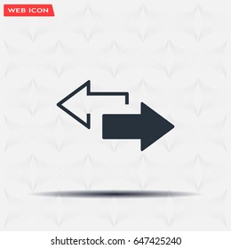 2 side arrow premium illustration icon, isolated, white on dark background, with text elements