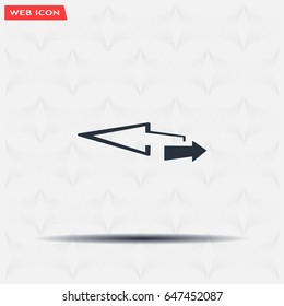 2 side arrow premium illustration icon, isolated, white on dark background, with text elements