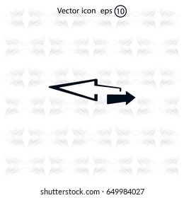 2 side arrow premium illustration icon, isolated, white on dark background, with text elements
