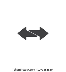 2 side arrows vector icon. filled flat sign for mobile concept and web design. Left right transfer arrows simple solid icon. Symbol, logo illustration. Pixel perfect vector graphics
