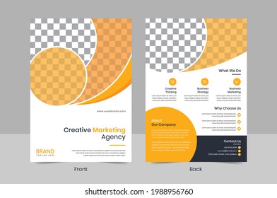 2 sided Corporate business flyer. Flyer template. Vector design 