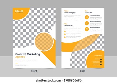 2 sided Corporate business flyer  template design. A4 paper size. For marketing, promotion, advertise, publication, cover page