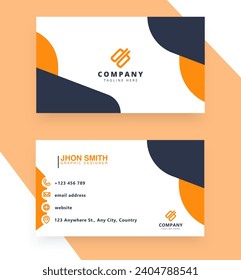 2 Sided Corporative Business Card Vector Template Design