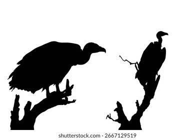 2 Silhouettenoptionen von Geiern